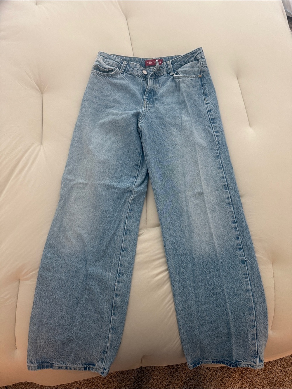 Zara Light Wash Wide Leg Jeans